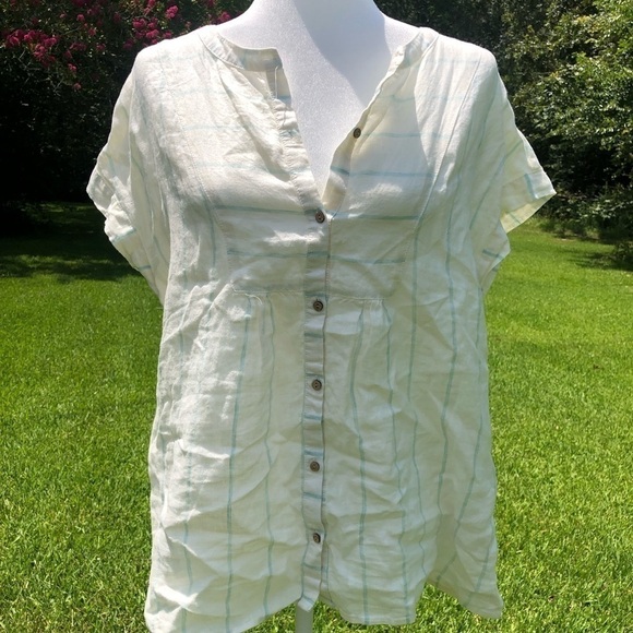 Christian Siriano Tops - Christian Siriano linen blouse size M